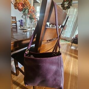Portland Leather Triangle Purse In Plum